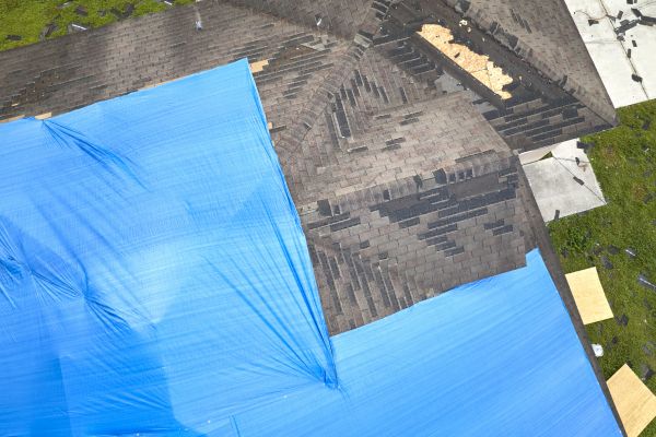 Storm Damage Roof Tarping in Cary